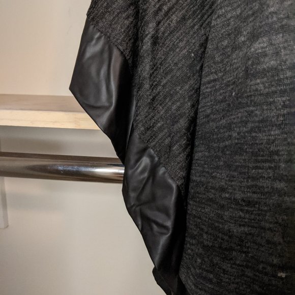 Charcoal Heather Gray Pullover Batwing Cowl Neck Sweater - Picture 5 of 8